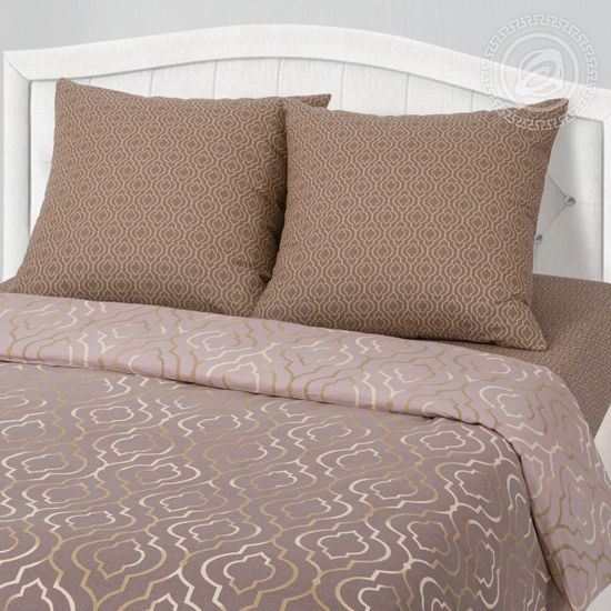 Полуторный с простынёй на резинке комплект постельного белья Палермо бязь Премиум наволочки 70x70 см