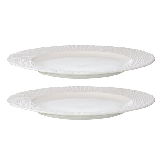 Набор из двух тарелок белого цвета с фактурным рисунком из коллекции essential, 27см