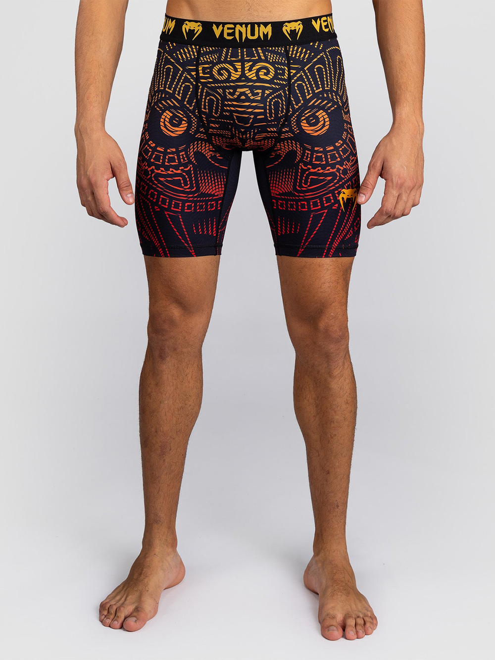 Шорты компрессионные Venum Quetzal Fury Black/Fury Red/Tangerine