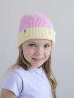 Шапка вязаная хлопковая ТВИНС(Груша, розовый)