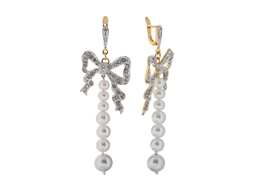 "Дюббари" серьги в золотом покрытии из коллекции "Фаворитка" от Jenavi  c английским замком