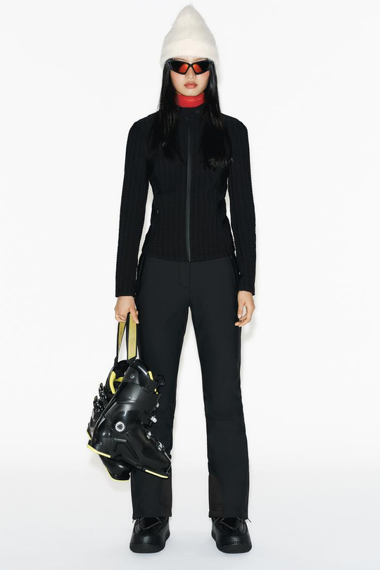 ZARA ВЕТРОЗАЩИТНЫЕ И ВОДОНЕПРОНИЦАЕМЫЕ БРЮКИ С ВЫСОКОЙ ПОСАДКОЙ, ЧЕРНЫЙ