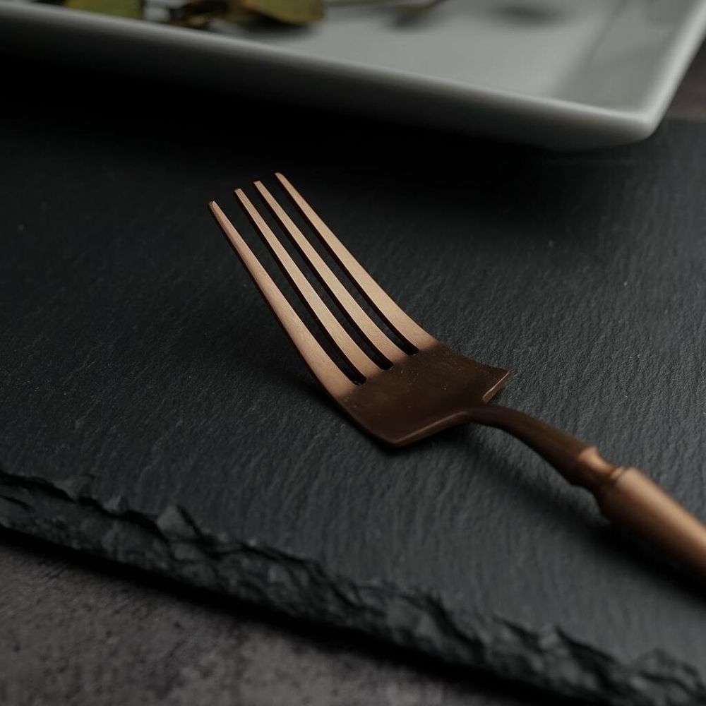 Вилка столовая 21 см матовая цвет медь PVD   [12]