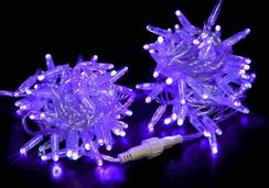 Светодиодная нить 100 фиолетовых LED ламп, 10 м., 220В, мерцание, прозрачный провод ПВХ, Teamprof (TPF-S10CF-24V-CT/V)