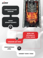 Печь для бани Grill'D Violet Long (со стеклом) с закрытой каменкой