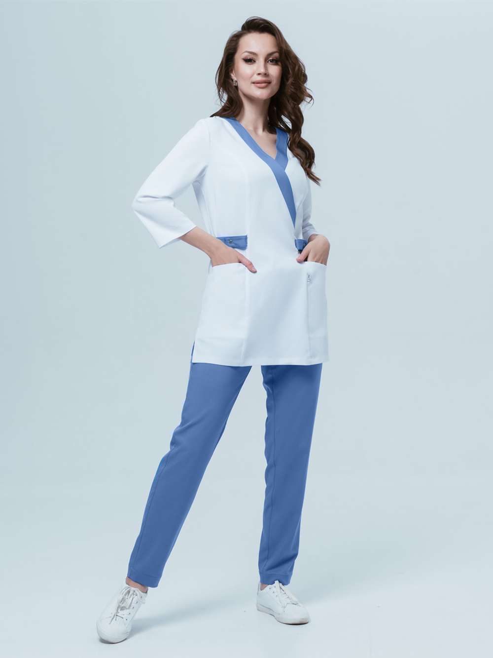 Медицинская блуза женская с рукавом три четверти Медис