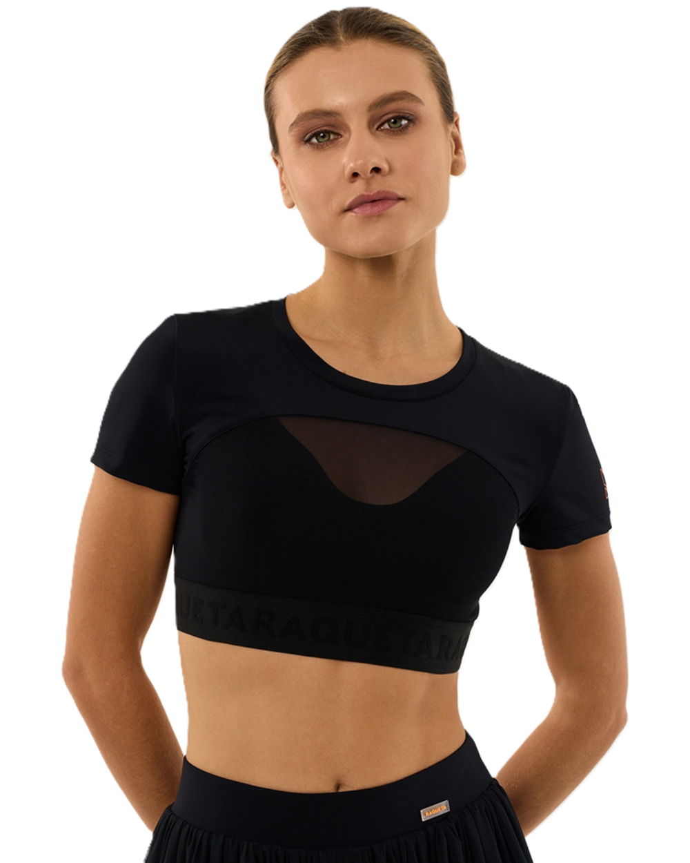 ОДЕЖДА ДЛЯ ТЕННИСА Женская, Топ RAQUETA RASH 23 BRIGHT AND BLACK .