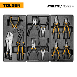 TOLSEN (TT85412) Набор инструментов "ATHLETE" в черной тележке, 189 предметов