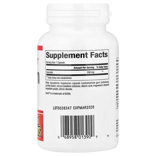 Natural Factors, кверцетин, 500 мг, 60 вегетарианских капсул