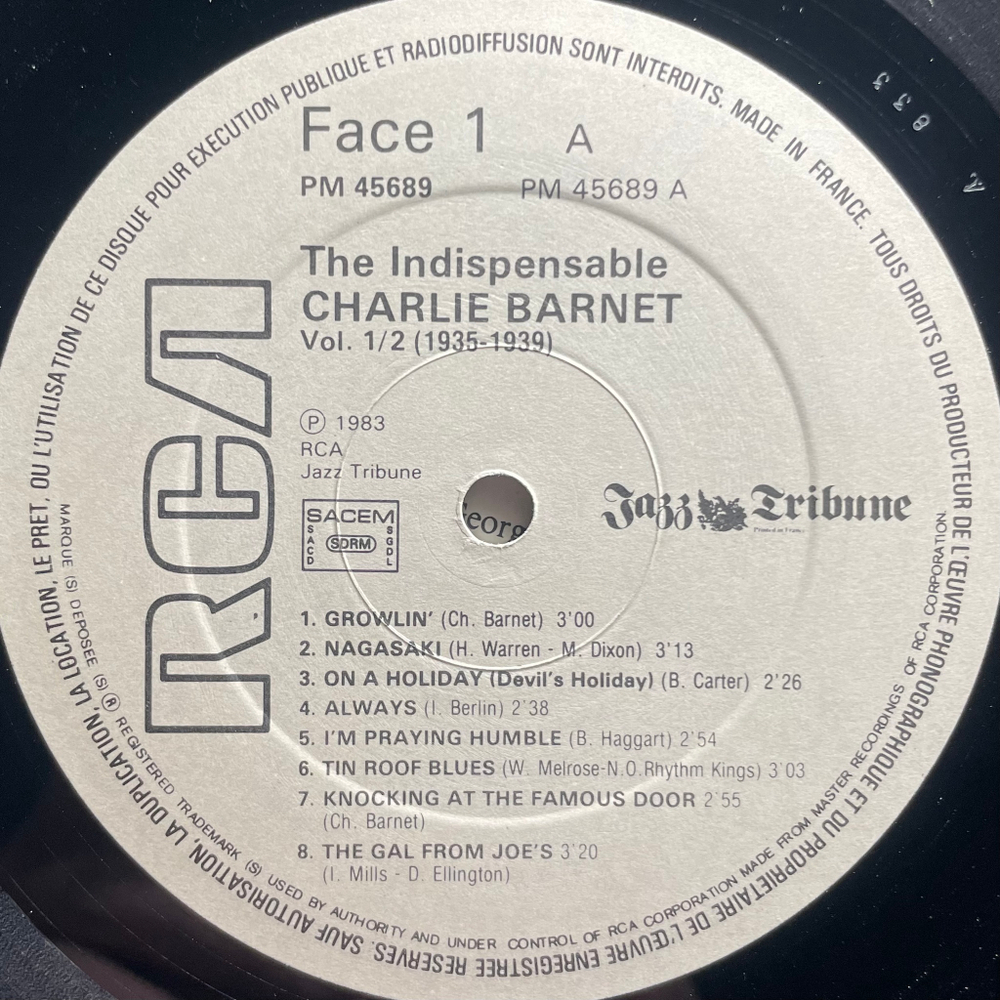 Charlie Barnet ‎– The Indispensable Charlie Barnet Volumes 1/2 (1935-1939) 2LP (Франция 1983г.)