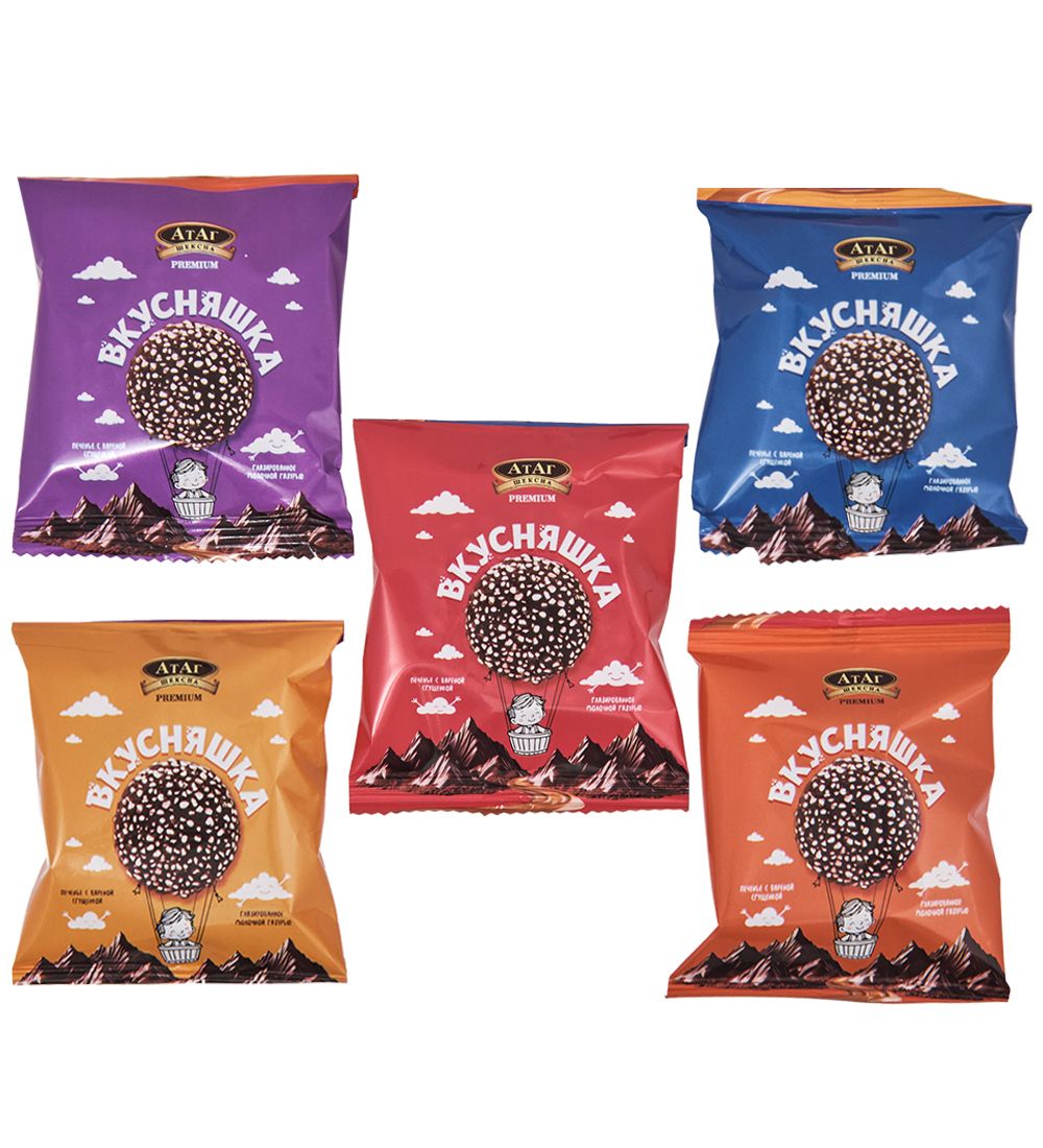AT-84/5 Печенье сдобное в молочной глазури (сгущенка) «Вкусняшка» 1 кг
