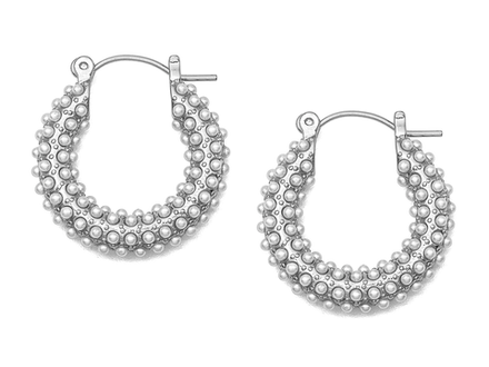 Серьги-Кольца 24,5мм с бусинами