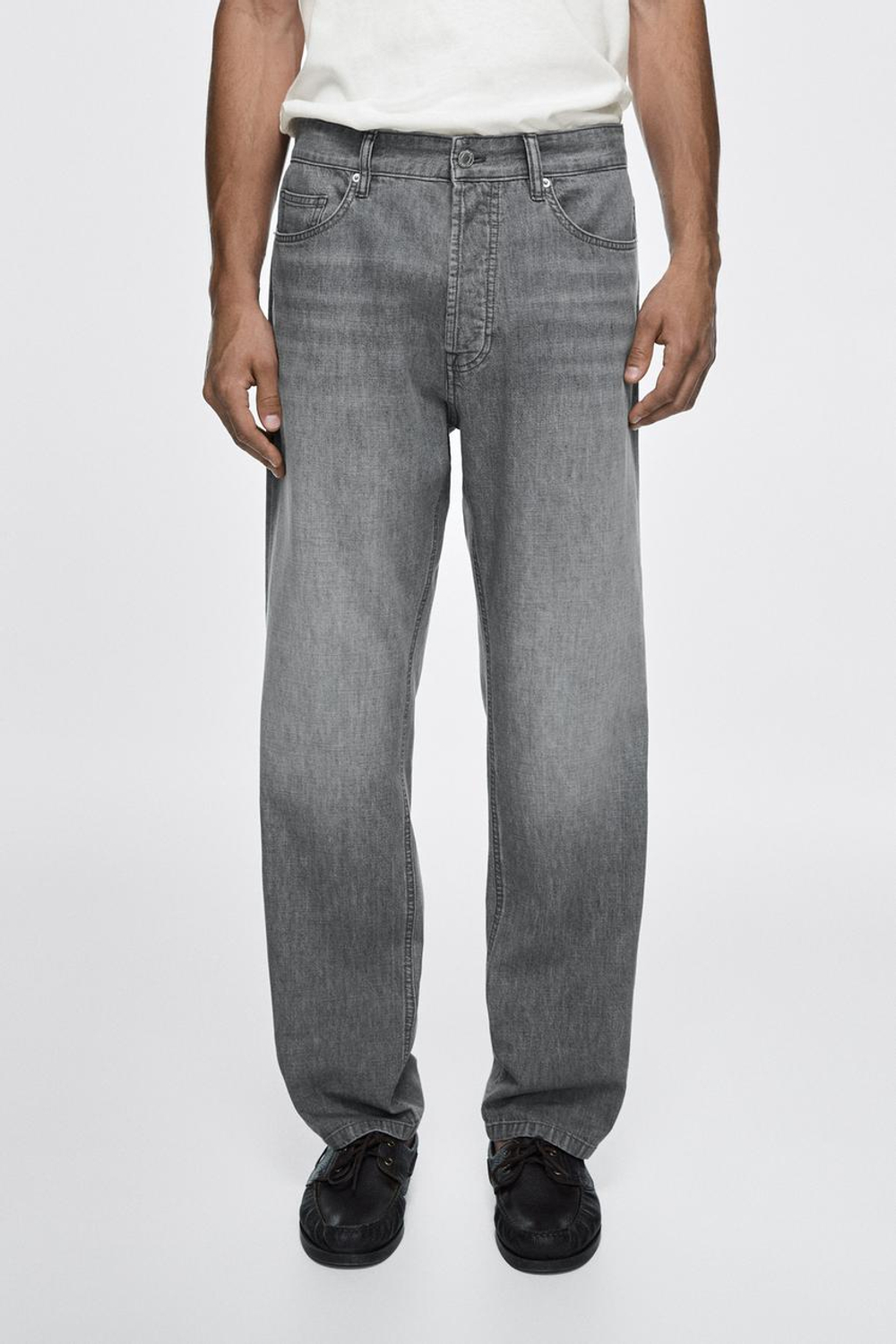 Massimo Dutti Легкие джинсы прямого кроя, серый меланж