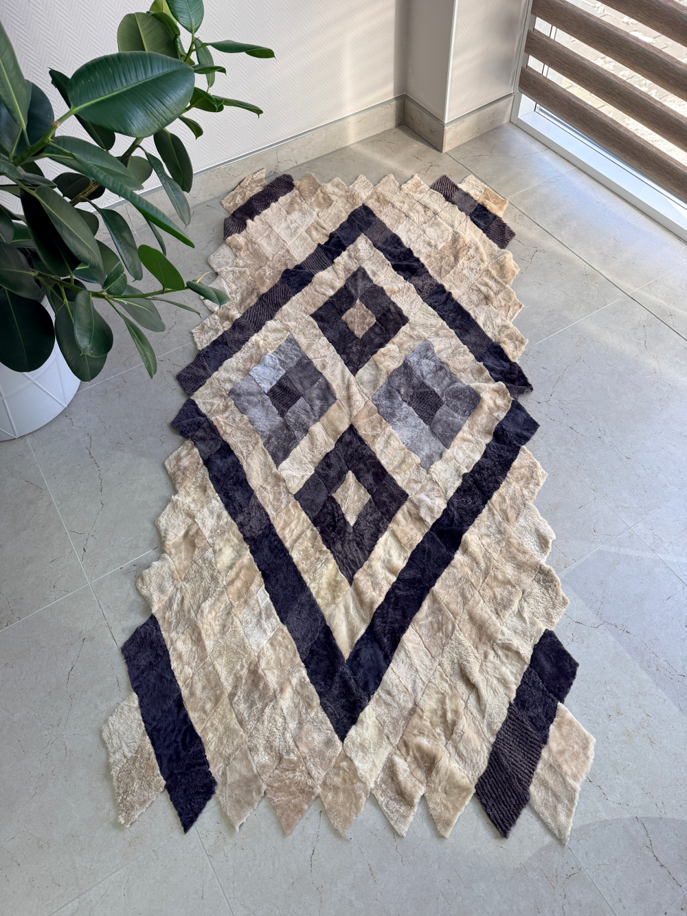 Покрывало меховое ковер из шкуры овчины