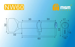 Цилиндровый механизм MSM-112 М60 перфо. ключ (5 кл.) SN (СР)