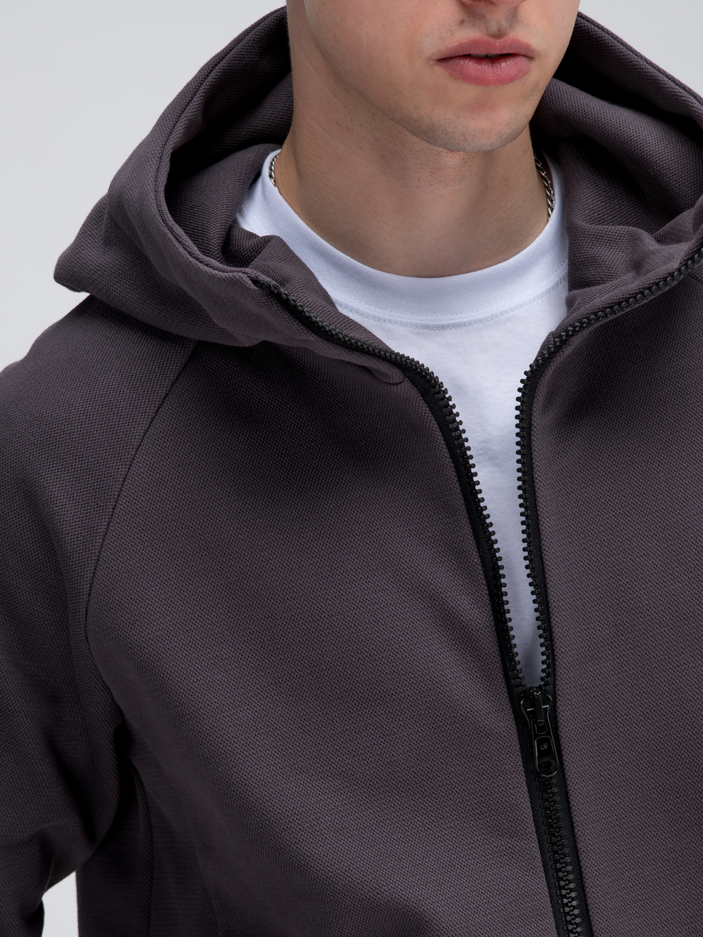 Костюм мужской спортивный на молнии (с начесом). Графит