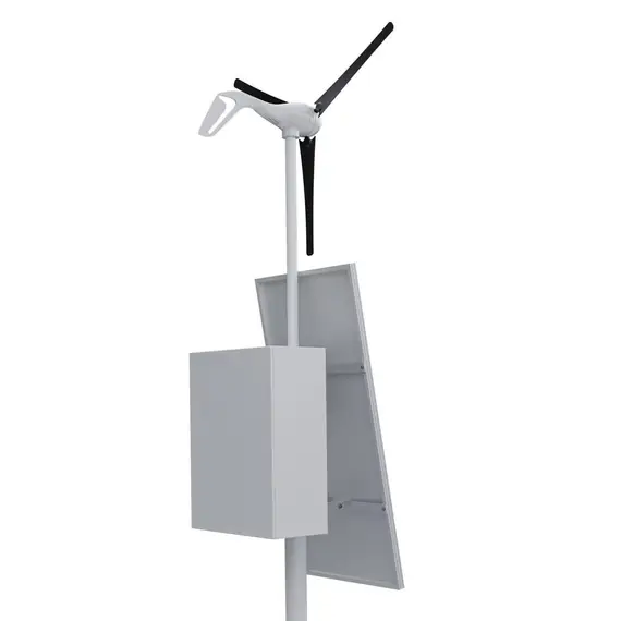 Автономная электростанция на опоре (солнечная панель 200 Вт + ветрогенератор 400 Вт)