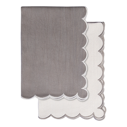 Набор кухонных полотенец с контрастным кантом серого цвета из коллекции Trendy Ruffles, 50х70 см