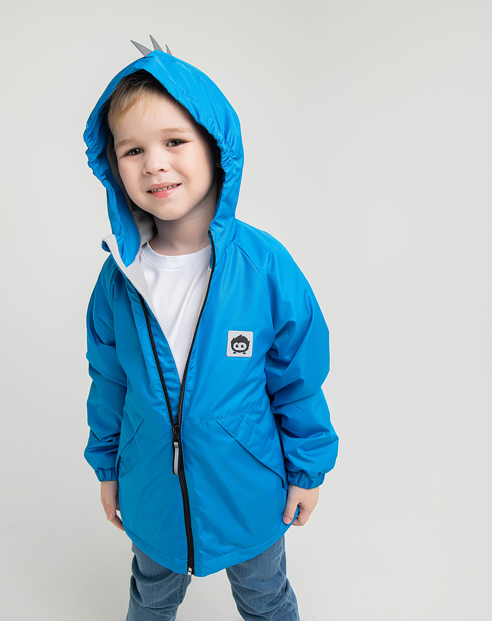 Куртка на флисовой подкладке "Дино" голубой