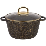 Кастрюля 2,5л «Грация»(черный/золото) со стеклянной крышкой кчз25а