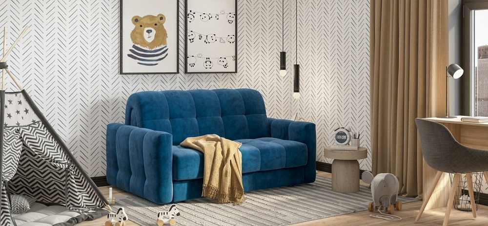 Диван BOSS Sleep велюр Monolit синий