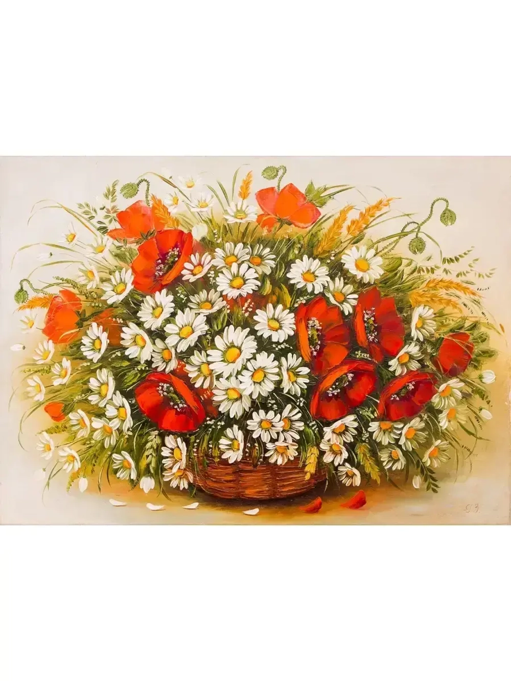 Картина маслом Ромашки-маки Левицкая