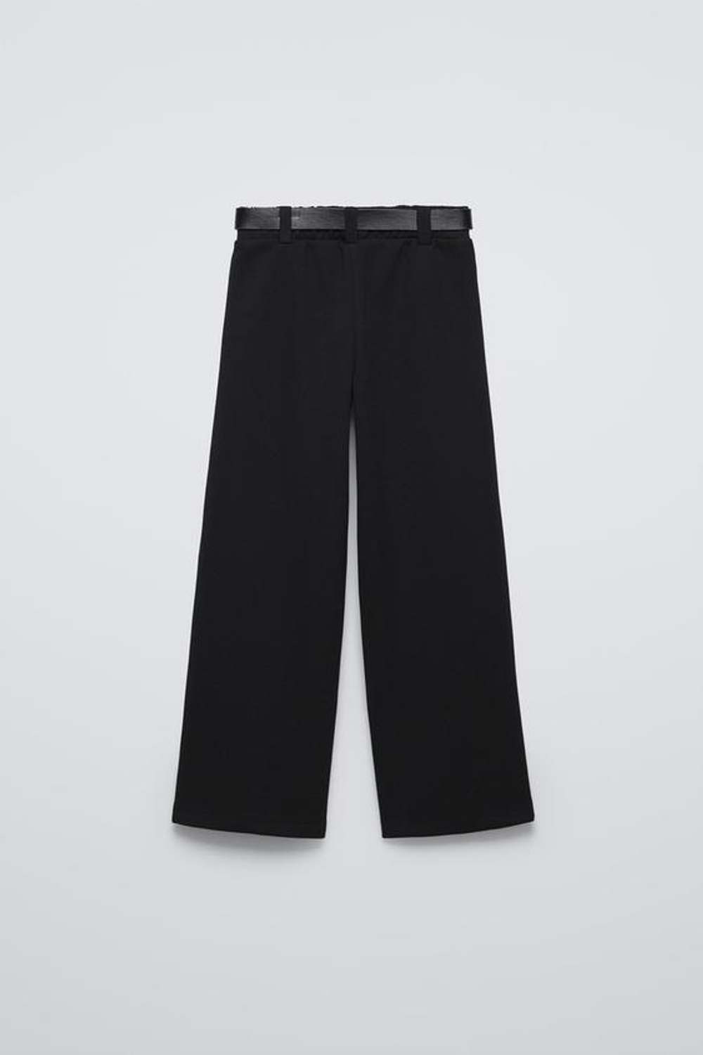 ZARA БРЮКИ ИЗ ТКАНИ ПИКЕ С РЕМНЕМ, ЧЕРНЫЙ