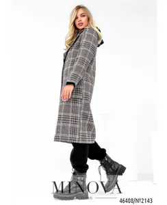 Пальто 2143-бежевая-клетка Minova