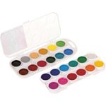 Краски акварельные ГАММА "Мультики", 24 цв., медовая, без кисти, пластиковый корпус, европодвес, 211046_24