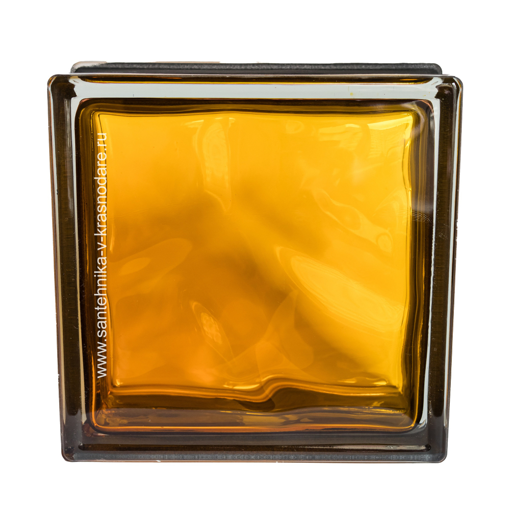 Купить Стеклоблок медовый волна черный бриллиант Vitrablok  19х19x8