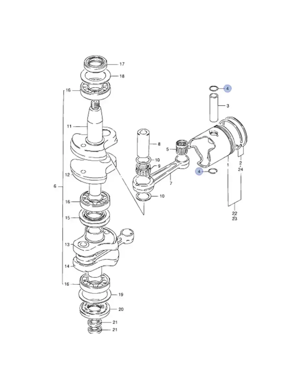 Стопорное кольцо для лодочных моторов DF9.9/DF15