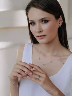 Браслет Миражи с синими кристаллами-хамелеонами Swarovski