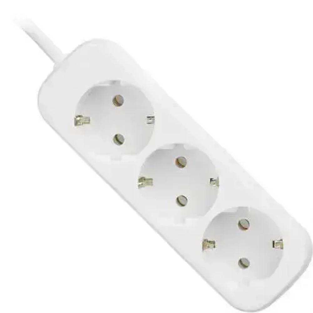Удлинитель Promega jet 3 розетки с заземлением 1,5м, 10А, 2200 Вт, белый