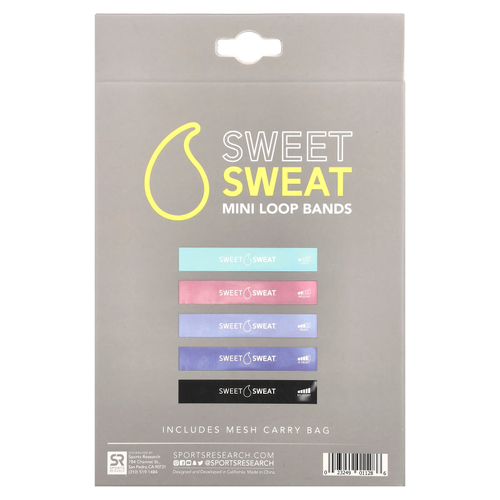 Sports Research, Sweet Sweat, мини-эспандеры, 5 штук