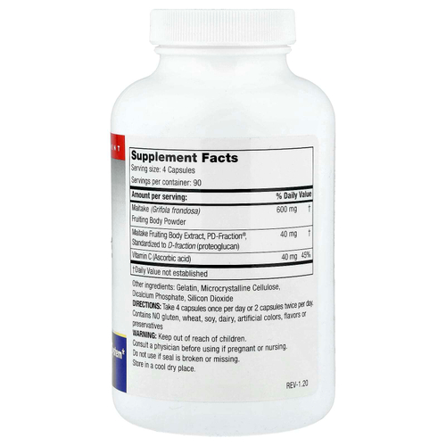 Mushroom Wisdom, Maiake D-Frction®, обычный, 360 капсул