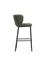 Барный стул Ciselia из темно-зеленого шенилла с ножками из черной стали