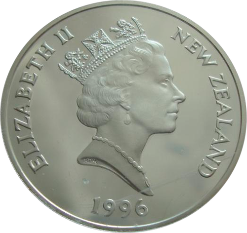 Новая Зеландия 5 долларов 1996 Корабль парусник Хемскерк СЕРЕБРО