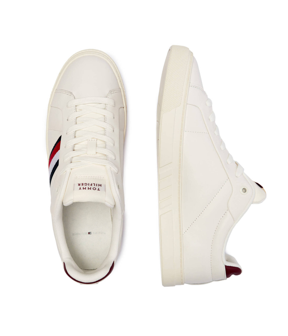 Кожаные кроссовки icon court lth stripes Tommy Hilfiger - белый(FM0FM05163)