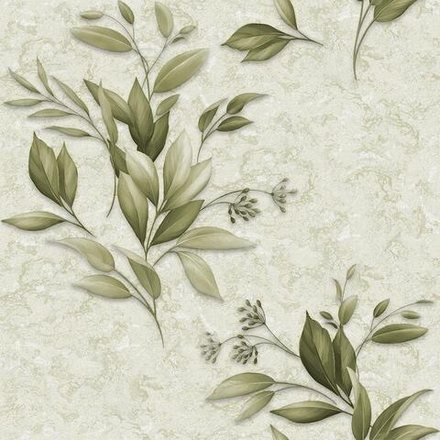 Обои в бобинах 0.53х200м Лавр зеленый