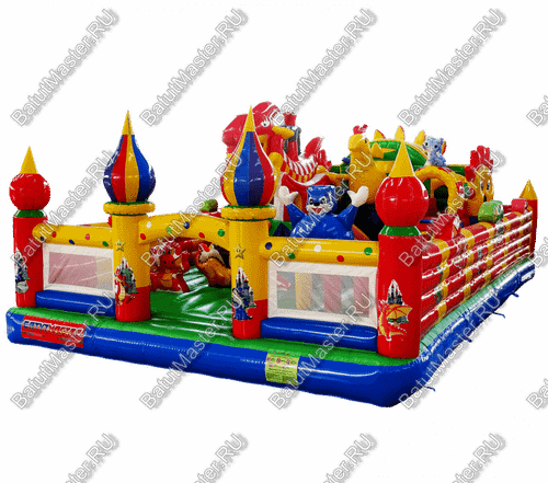 Недорогой батут "Красный дракон" 10*7*3.5 м