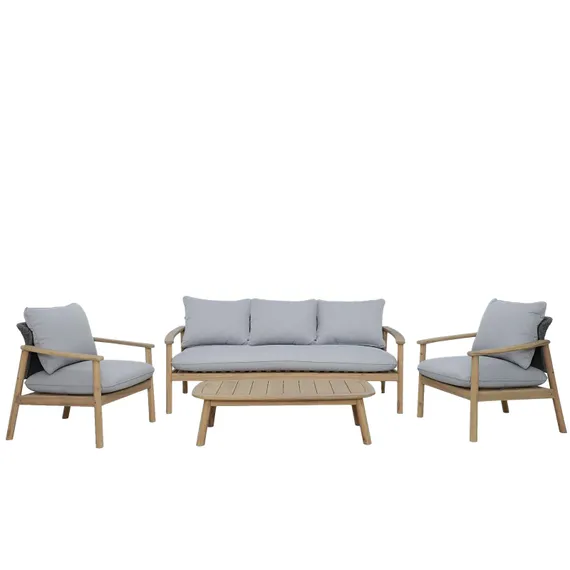 Комплект Freeport из массива акации, трехместный диван, 2 кресла, столик