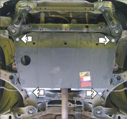 Защита картера Двигателя, КПП. 2 мм, Сталь. для Toyota Camry 2001-2006 MOTODOR.02508