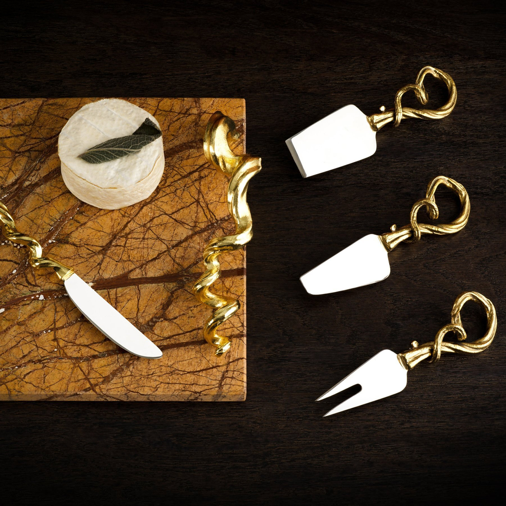 Набор ножей для сыра 3шт 16см Michael Aram Виноградная лоза