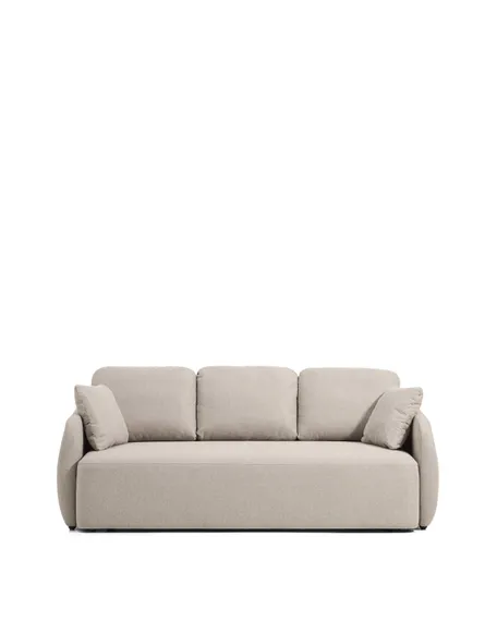 Трехместный диван-кровать Laira из бежевого шенилла, 218 см