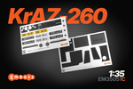 КрАЗ-260 КОМБО Детали кабины, коврики и брызговики для моделей Takom EM35051C (3D декаль)