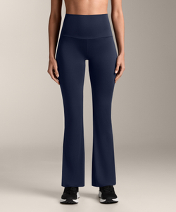 OYSHO Брюки клеш с высокой посадкой Flare Comfortlux High Rise, синий