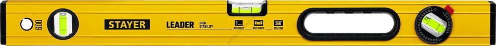 STAYER LEADER, 600 мм, усиленный профиль, уровень с поворотным глазком (3466-060)