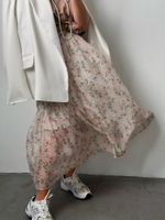 Юбка вуаль в бежевый цветок