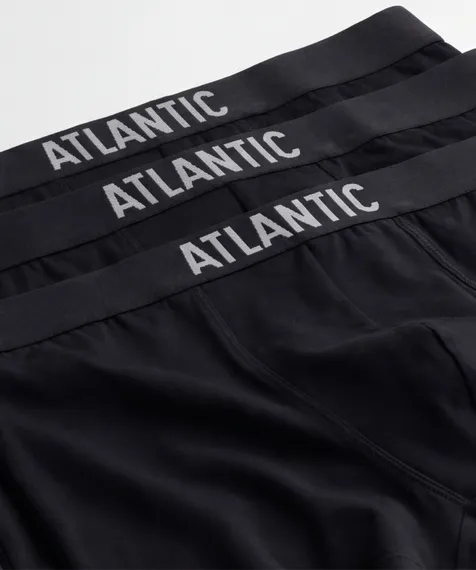 Трусы мужские боксеры (3шт) Atlantic Basic 3BMH-011, хлопок, черный