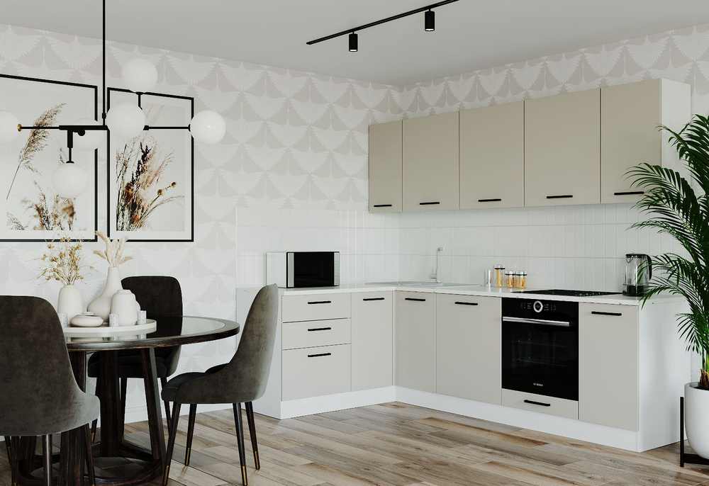 Кухонный гарнитур угловой Шампань 2600х1600 (38мм)